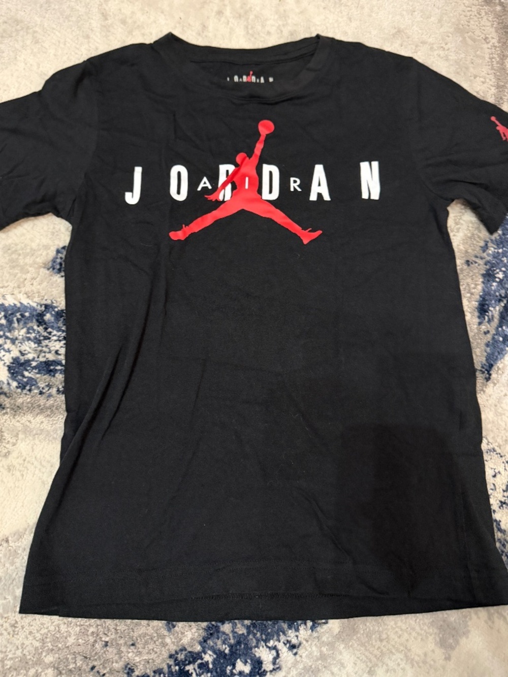 Jordan Boys M 10-12 Black Red Jumpman Logo Graphic T-Shirt
